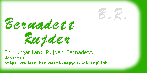 bernadett rujder business card